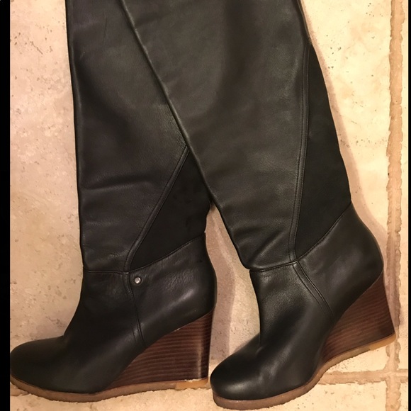 Leather Ugg Wedge Tall Boot 